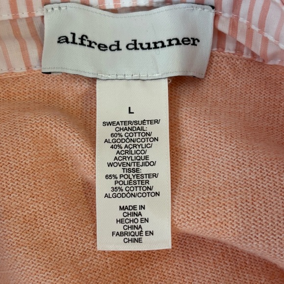 Alfred Dunner Silver and Peach Pendant Necklace Sweater with Mock Collar Size L - Picture 6 of 9